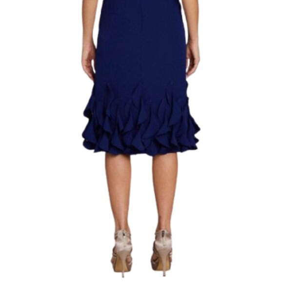 NWT Gia Franco 12425 One Shoulder Cocktail Dress Cobalt Size 18 - Picture 4 of 6